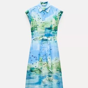 Zara Printed Shirt Dress ZW Collection